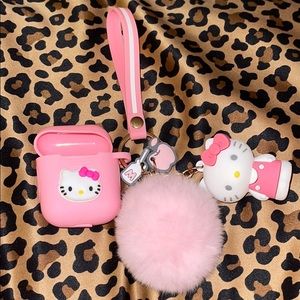 NWOT...HELLO KITTY AIR POD SILICONE CASE KEY CHAIN